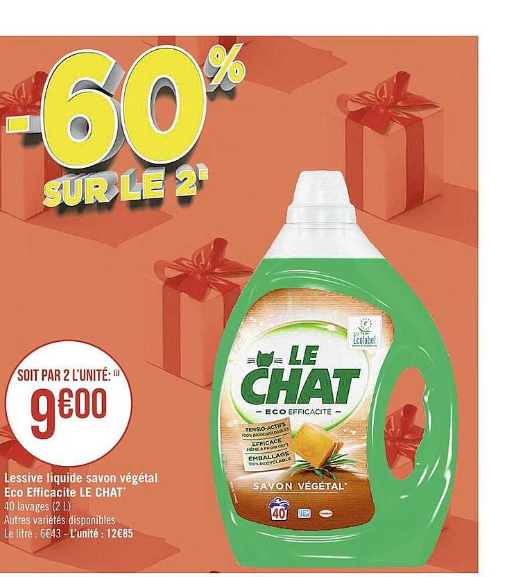 lessive liquide savon végétal éco efficacité le chat