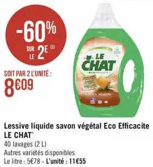 lessive liquide savon végétal eco efficacité le chat