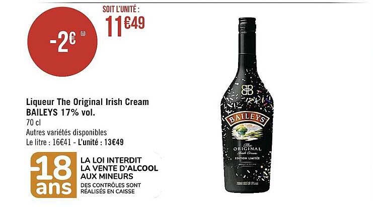 liqueur the original irish cream baileys 17% vol.