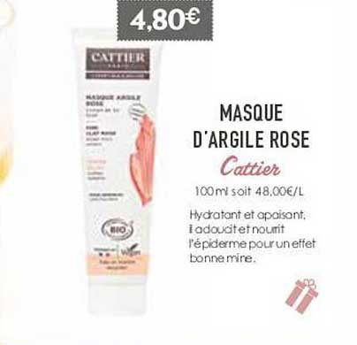 masque d'argile rose cattier