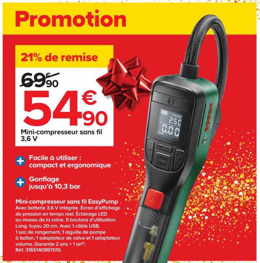 mini-compresseur sans fil 3,6v easypump bosch