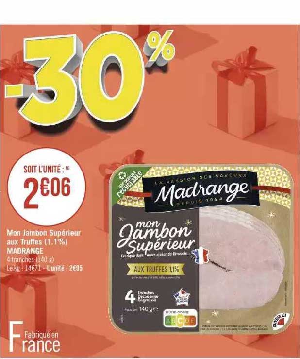 mon jambon supérieur aux truffes (1.1%) madrange