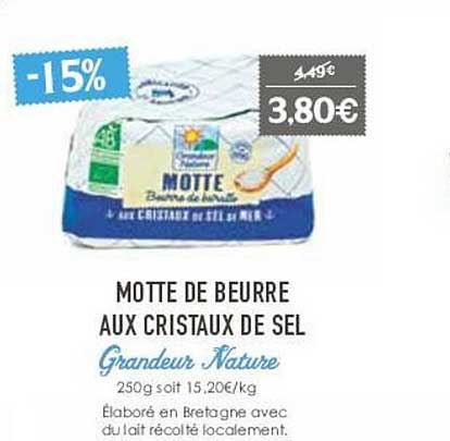 motte de beurre aux cristaux de sel grandeur nature