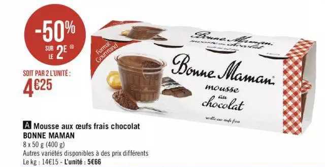 Mousse Aux œufs Frais Chocolat Bonne Maman