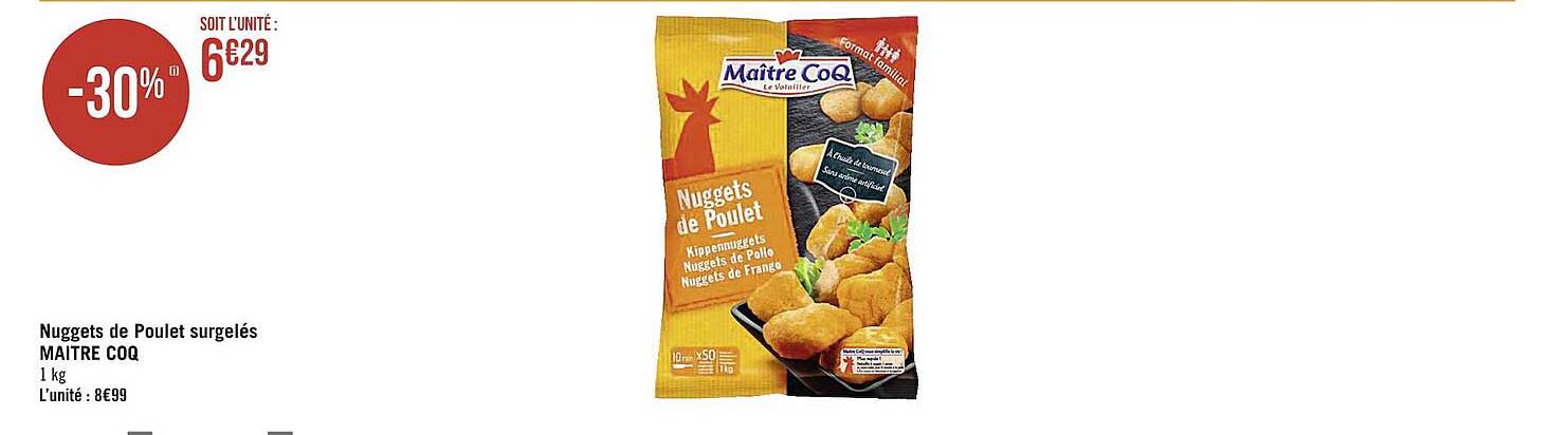 nuggets de poulet surgelés maître coq