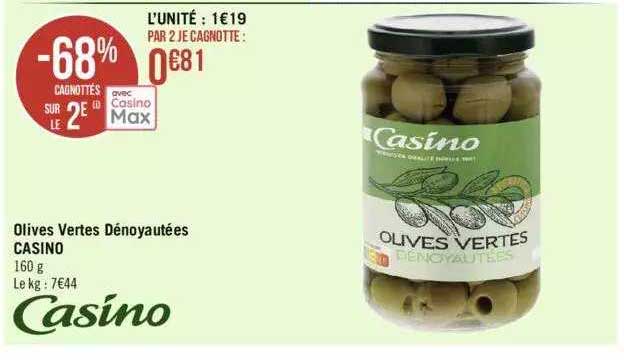 Olives Vertes Dénoyautées Casino