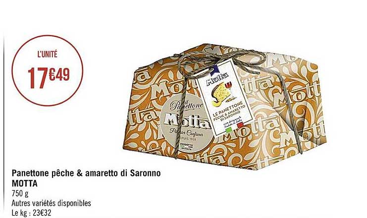 panettone pêche & amaretto di saronno motta