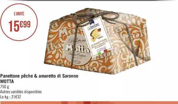 Panettone Pêche & Amaretto Di Saronno Motta