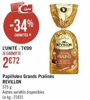 papillotes grand pralinés révillon