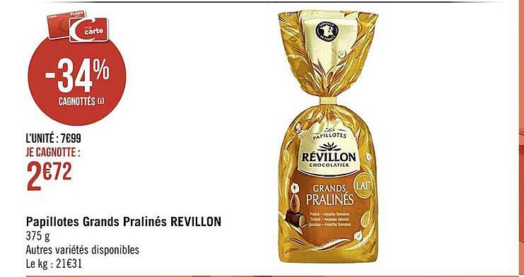 Papillotes Grands Pralinés Révillon