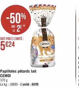 papillotes pétards lait cémoi