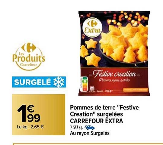 Pommes De Terre "festive Création" Surgelées Carrefour Extra