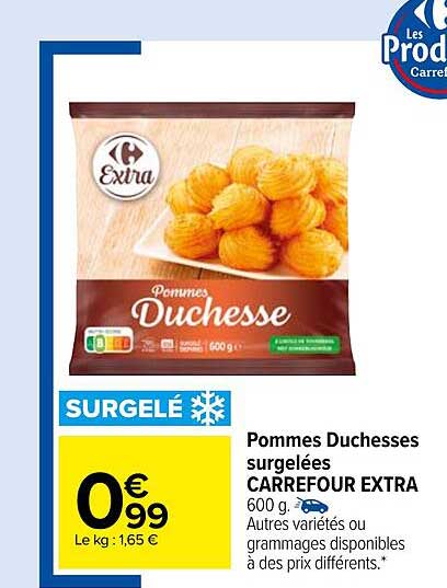 pommes duchesses surgelées carrefour extra