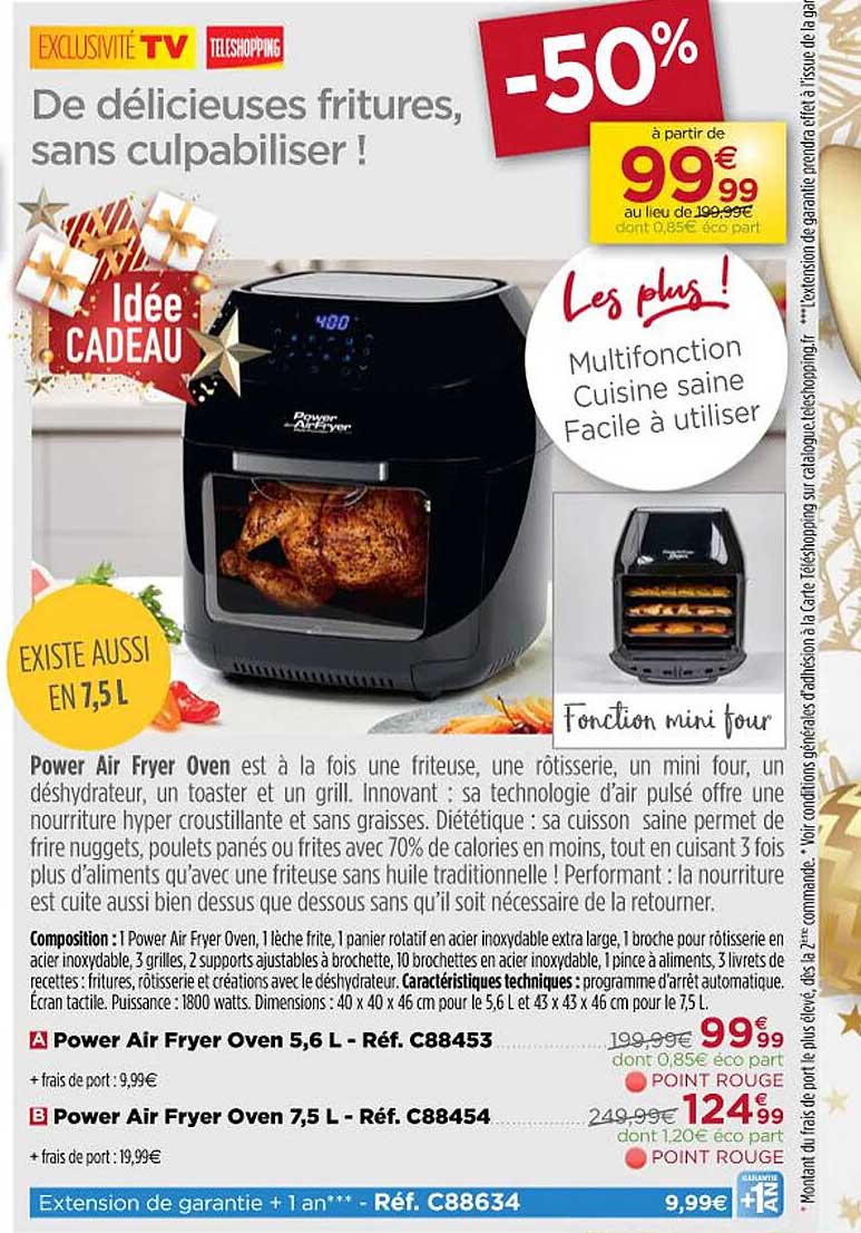 power air fryer oven 5,6l, power air fryer oven 7,5l