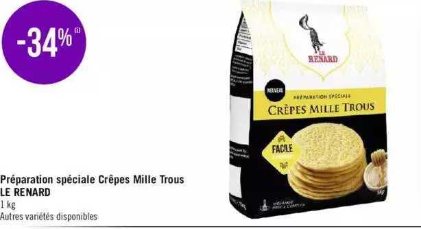 préparation spéciale crêpes mille trous le renard