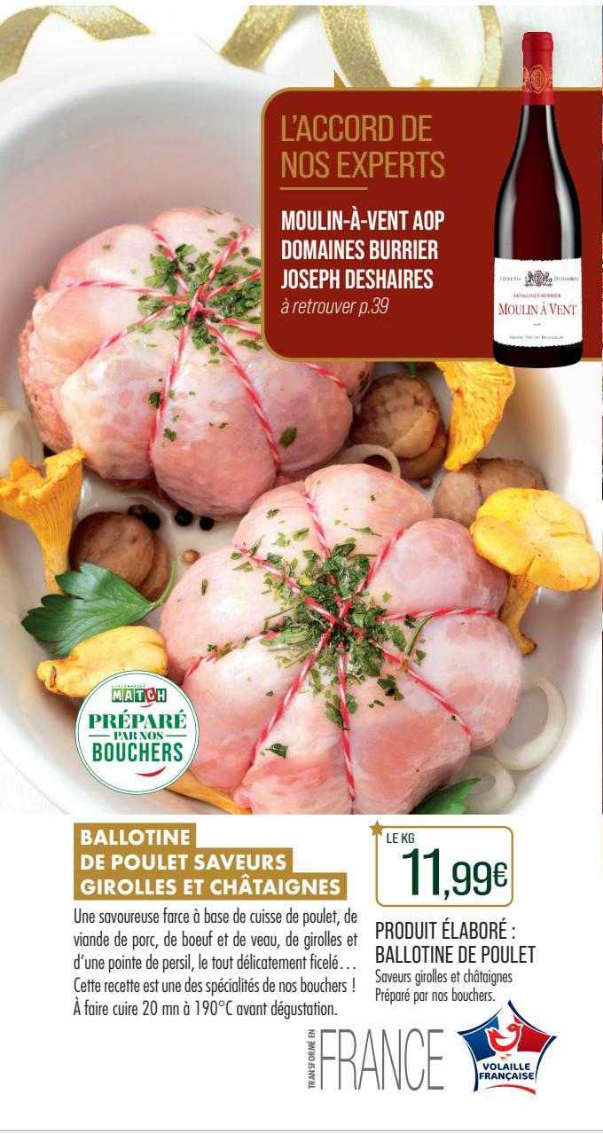 produit élaboré : ballotine de poulet