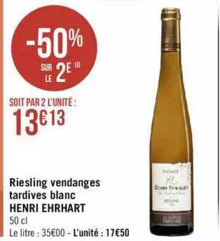 riesling vendanges tardives blanc henri ehrhart