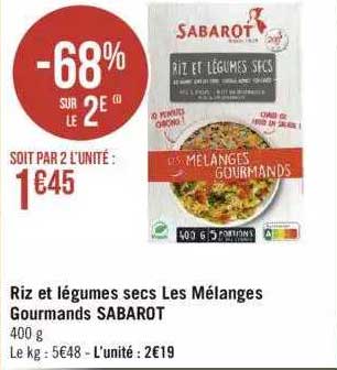 Riz Et Légumes Secs Les Mélanges Gourmands Sabarot