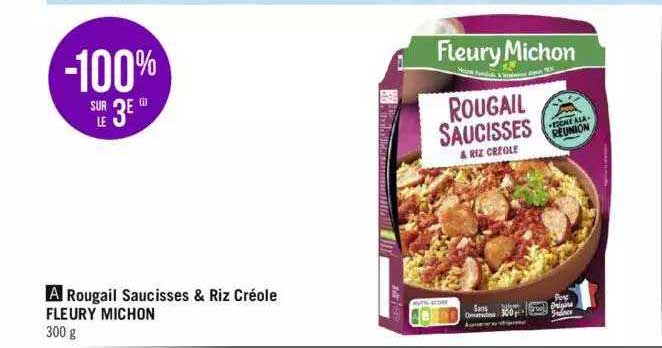 rougail saucisses & riz créole fleury michon