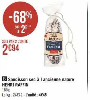 saucisson sec à l'ancienne nature henri raffin