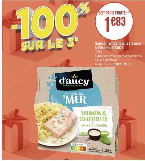 Saumon & Tagliatelles Sauce à L'oseille D'aucy