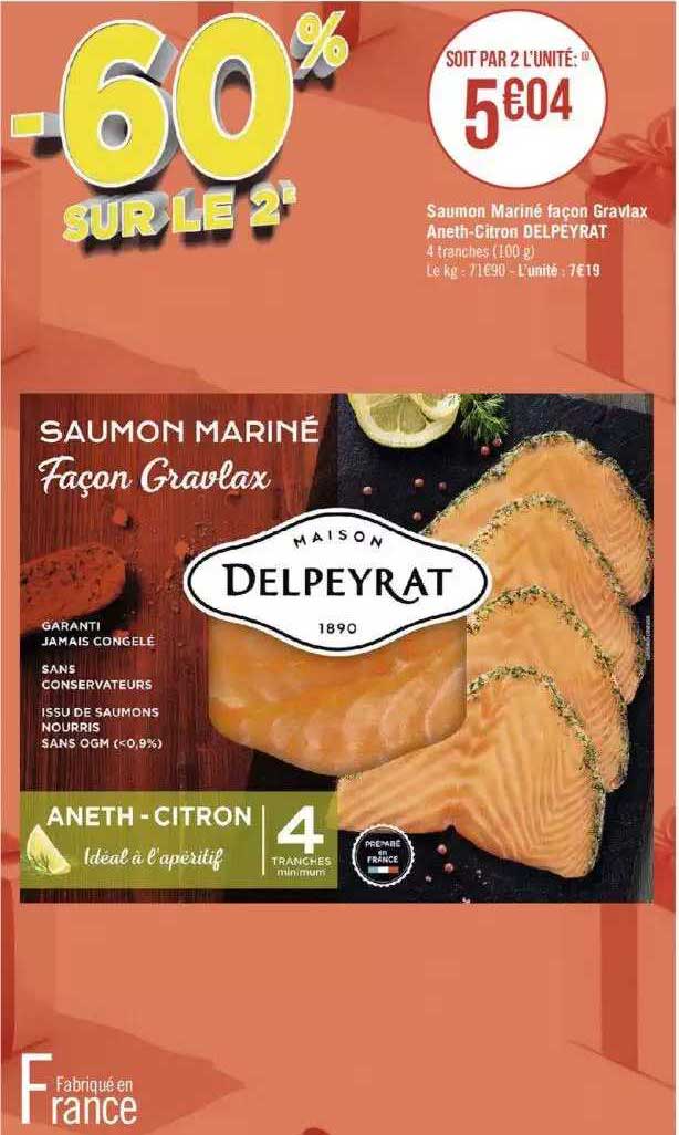 saumon mariné façon gravlax aneth-citron delpeyrat
