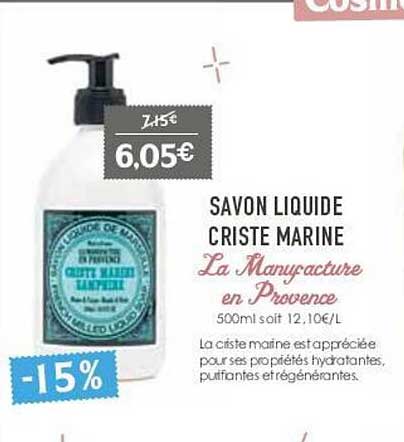 savon liquide criste marine la manufacture en provence