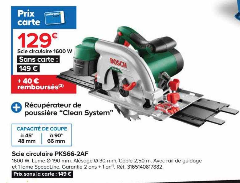 Scie Circulaire 1600 W Pks66-2af Bosch