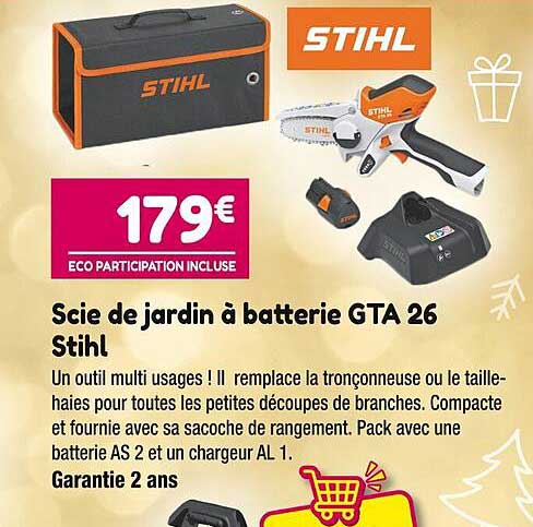 scie de jardin à batterie gta 26 stihl
