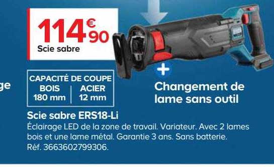 scie sabre ers18-li erbauer