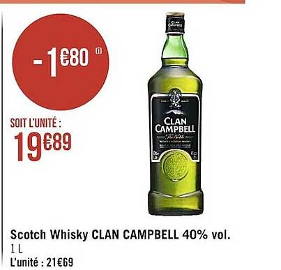 scotch whisky clan campbell 40% vol.