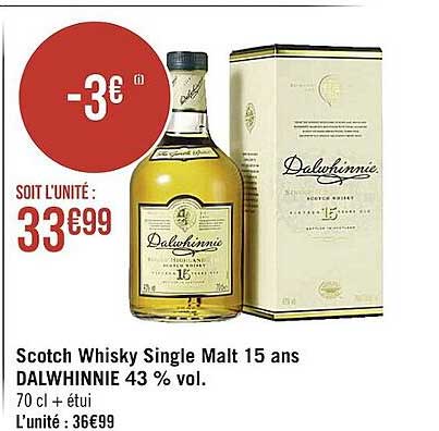 scotch whisky single malt 15 ans dalwhinnie 43% vol.