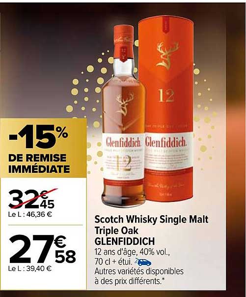 Scotch Whisky Single Malt Triple Oak Glenfiddich
