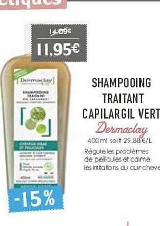 shampooing traitant capilargil vert dermaclay