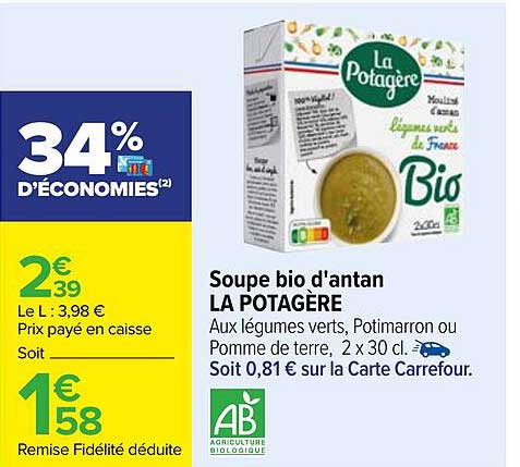 Soupe Bio D'antan La Potagère