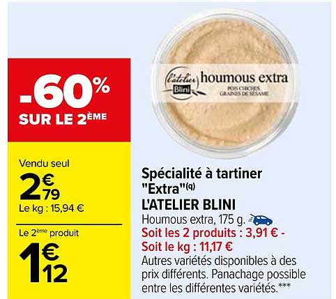 spécialité à tartiner "extra" l'atelier blini