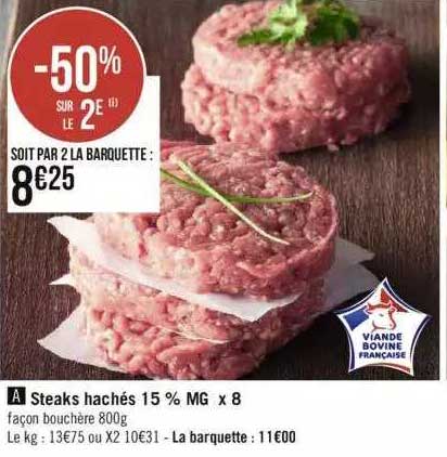 Steaks Hachés 15% Mg X8