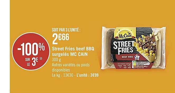 street fries beef bbq surgelés mc cain