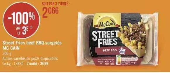 street fries beef bbq surgelés mc cain