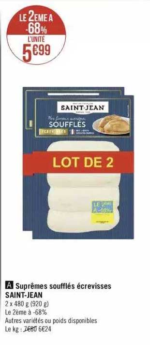 suprêmes soufflés écrevisses saint-jean