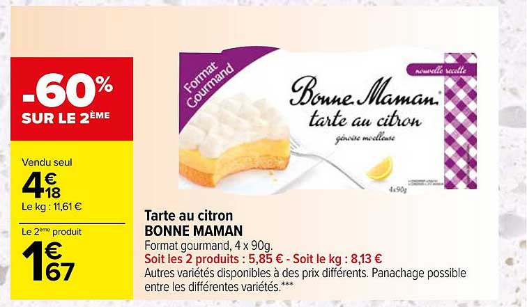 tarte au citron bonne maman