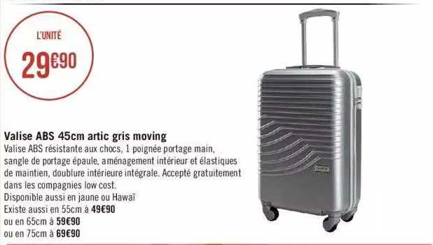 valise abs 45 cm artic gris moving