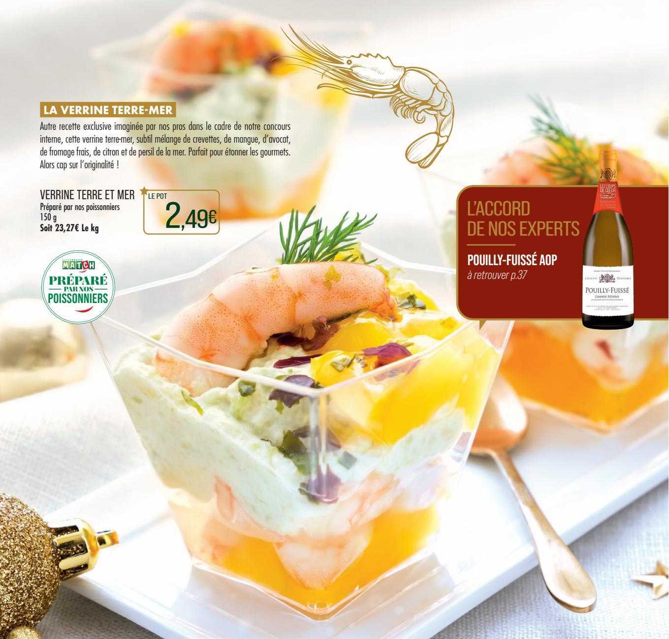 verrine terre et mer, pouilly-fuissé aop