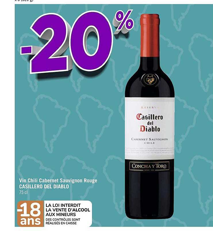 vin chili cabernet sauvignon rouge casillero del diablo