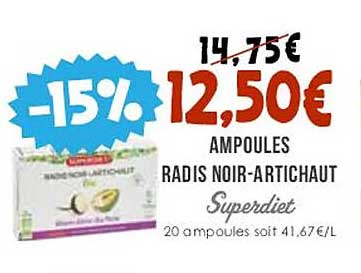 Ampoules Radis Noir-artichaut Superdiet