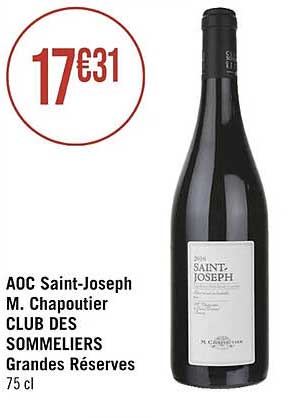 aoc saint-joseph m. chapoutier club des sommeliers grandes réserves