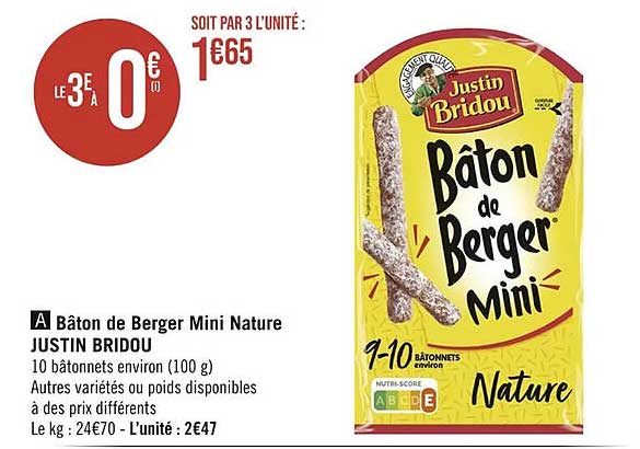 bâton de berger mini nature justin bridou