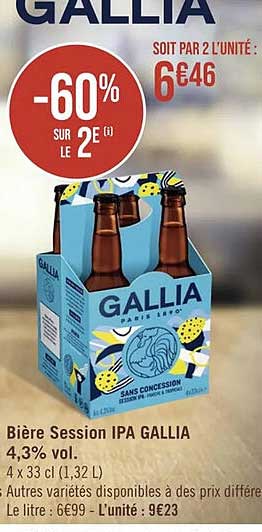 bière session ipa gallia 4,3% vol.