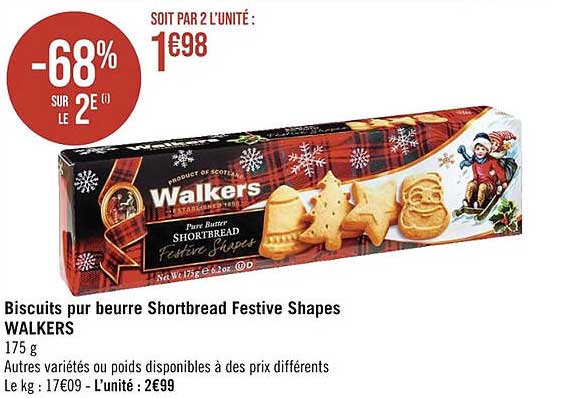 biscuits pur beurre shortbread festive shapes walkers