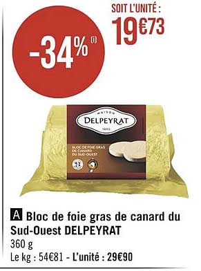 bloc de foie gras de canard du sud-ouest delpeyrat